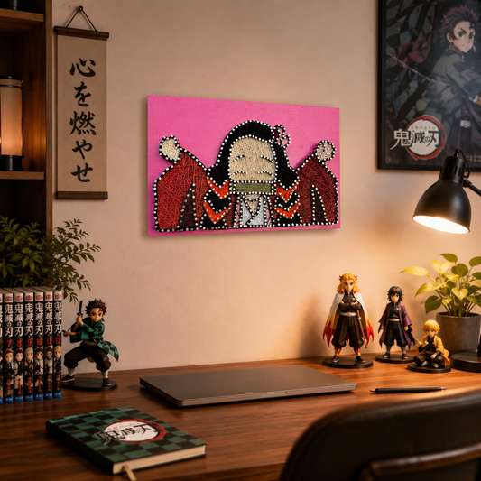 Nezuko String Art – Handmade Anime Wall Decor – handmade product view 2