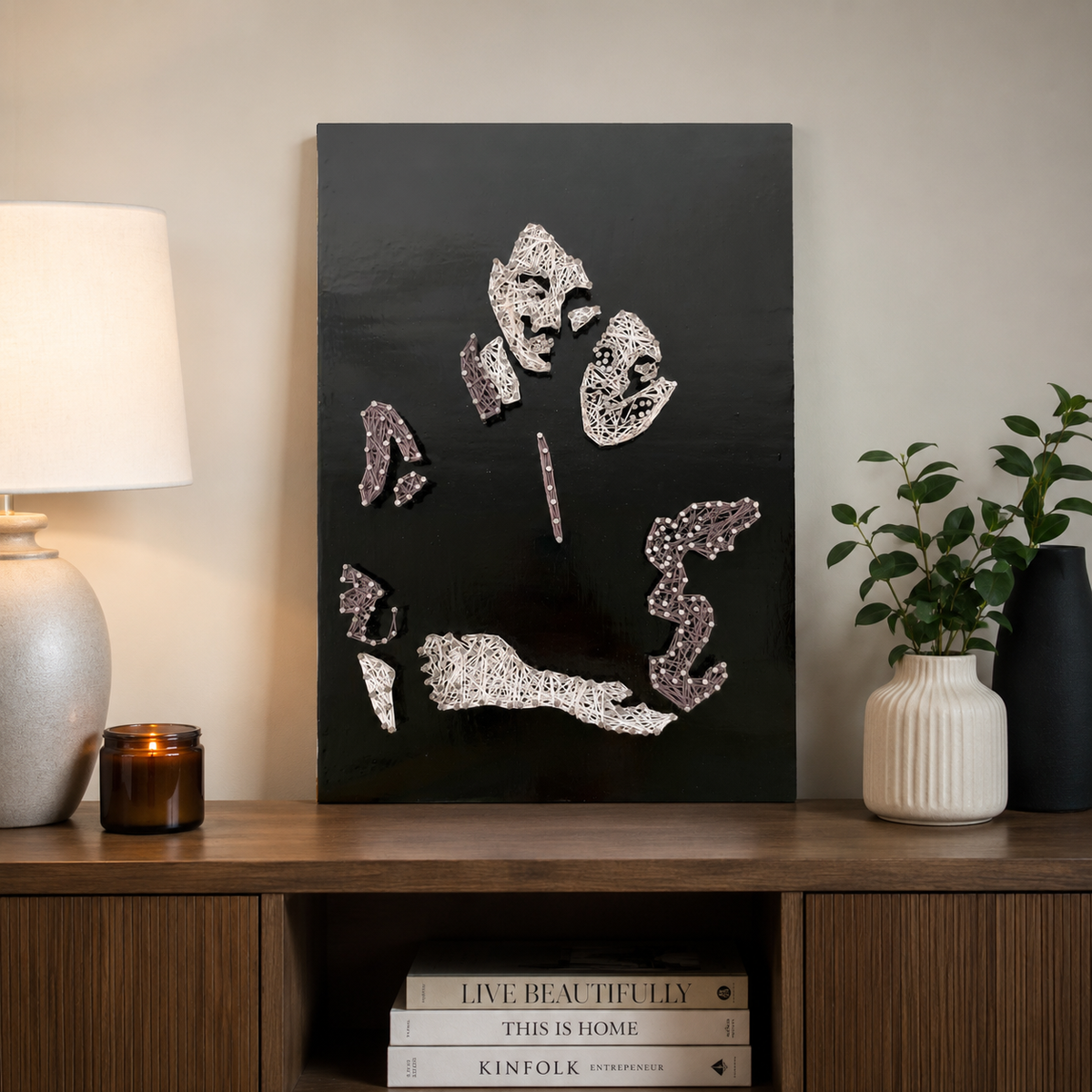 Custom Face Portrait String Art – handmade product view 5