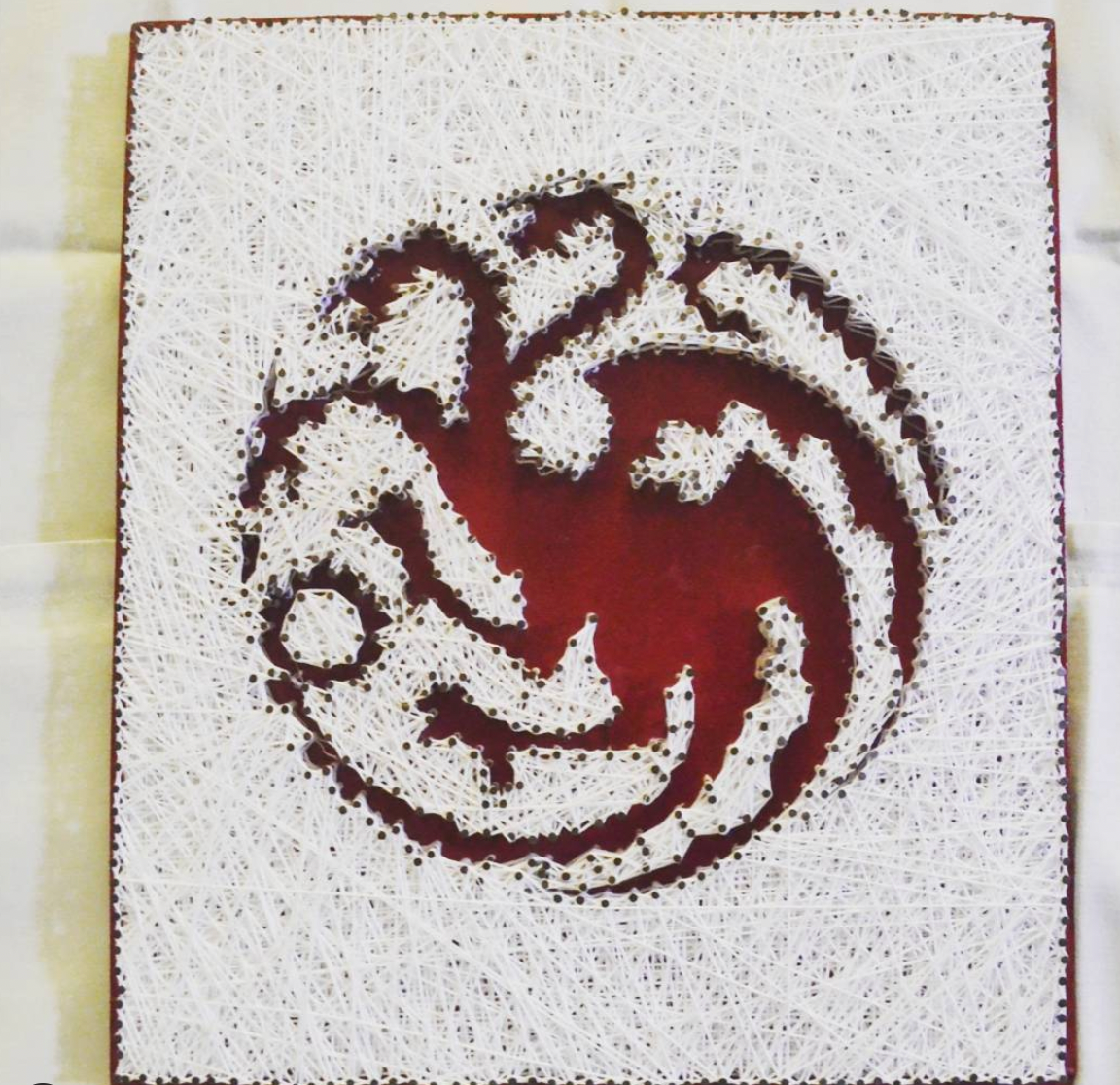 Targaryen Sigil String Art – handmade product view 1