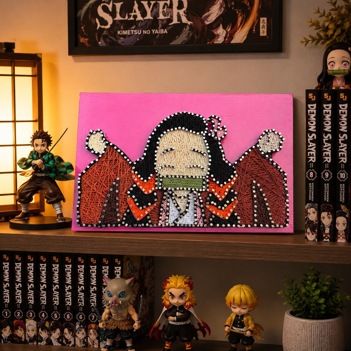 Nezuko String Art – Handmade Anime Wall Decor – handmade product view 3