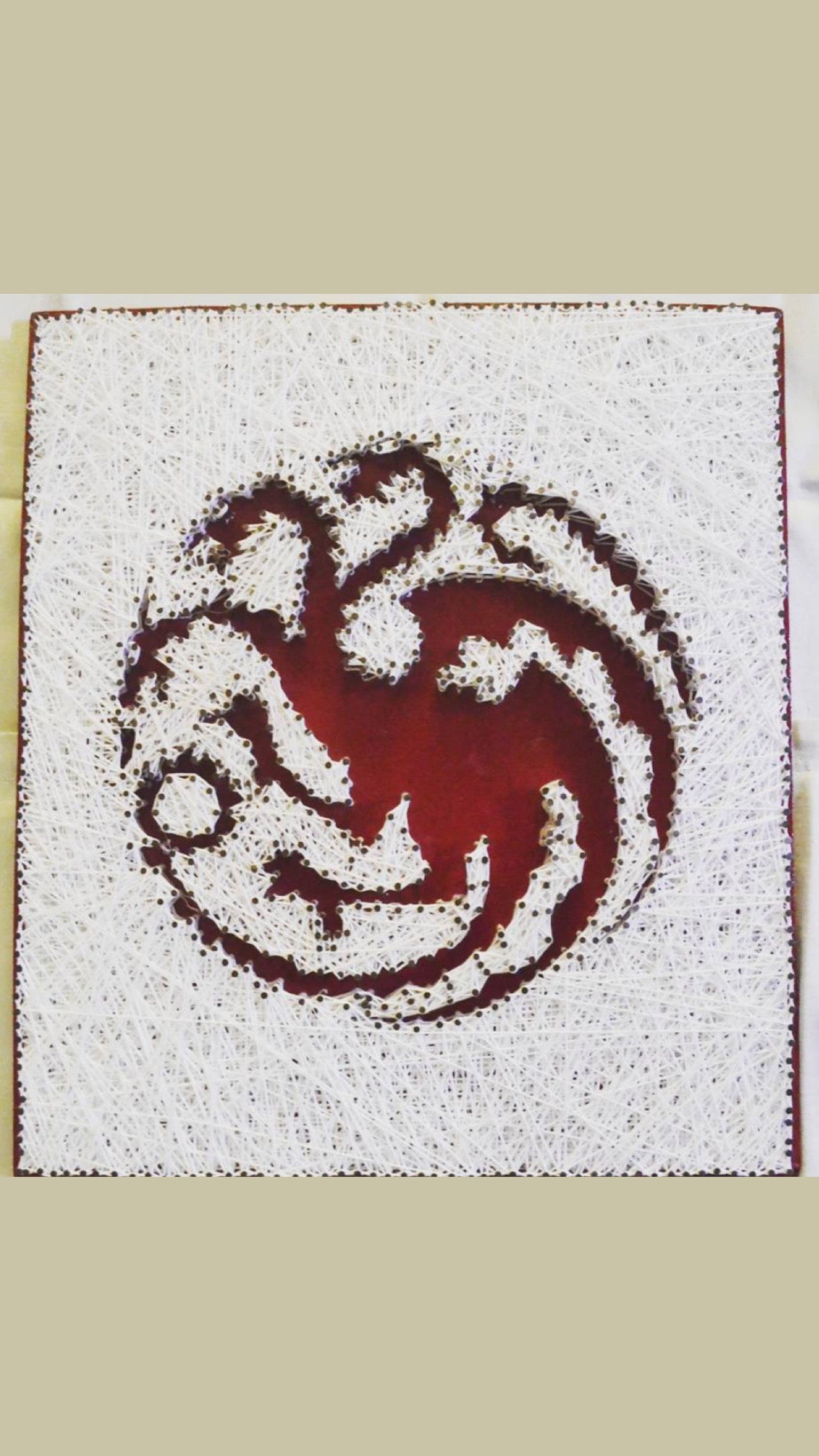 Targaryen Sigil String Art – handmade product view 2