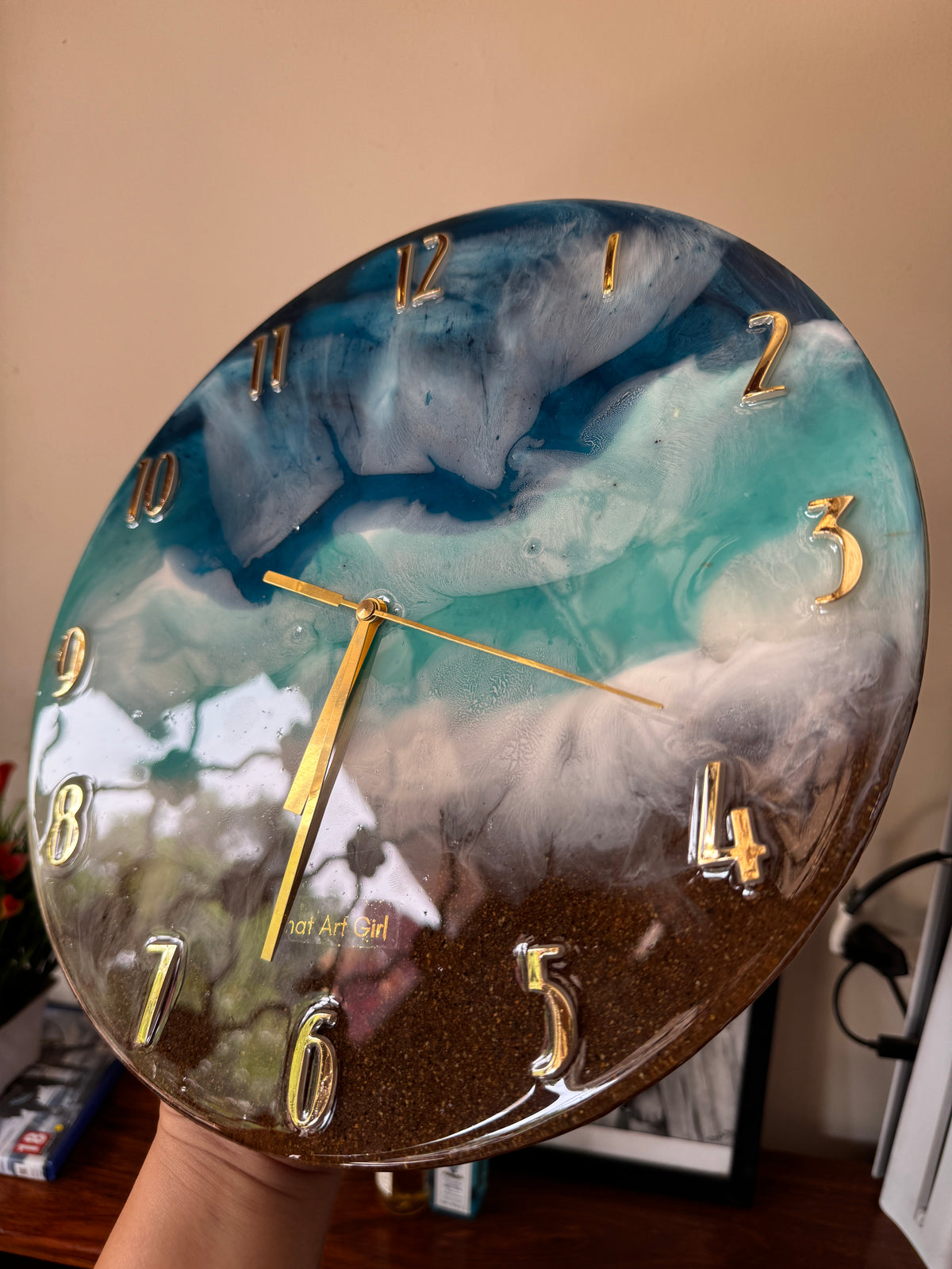 Ocean Handmade Resin Wall Clock