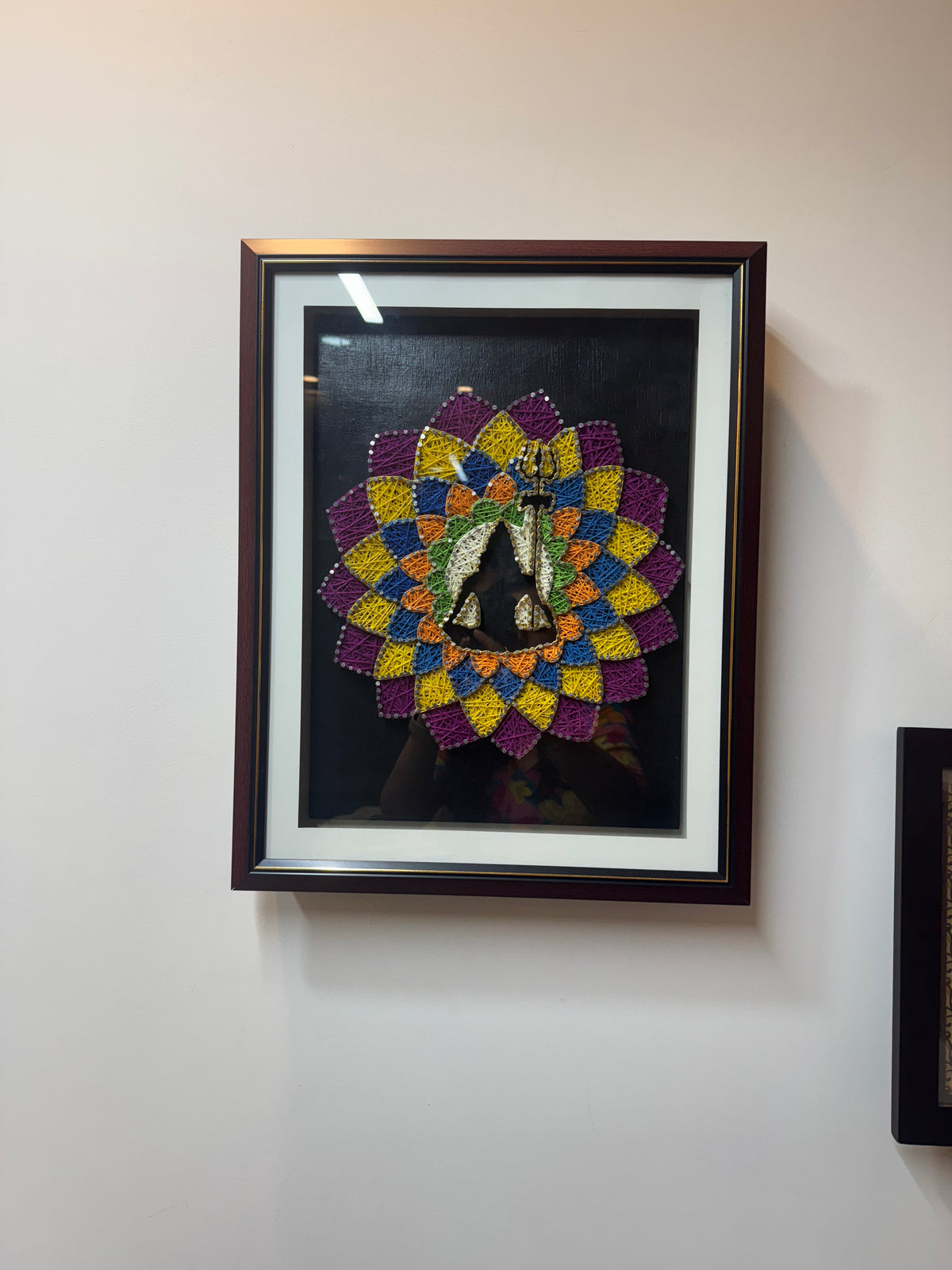 Shiv ji Mandala Framed String Art – handmade product view 4