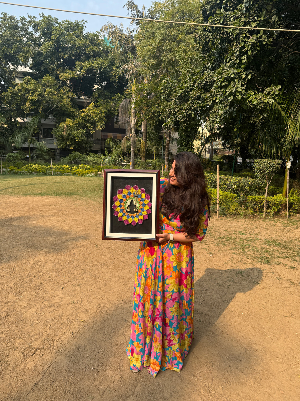 Shiv ji Mandala Framed String Art – handmade product view 5