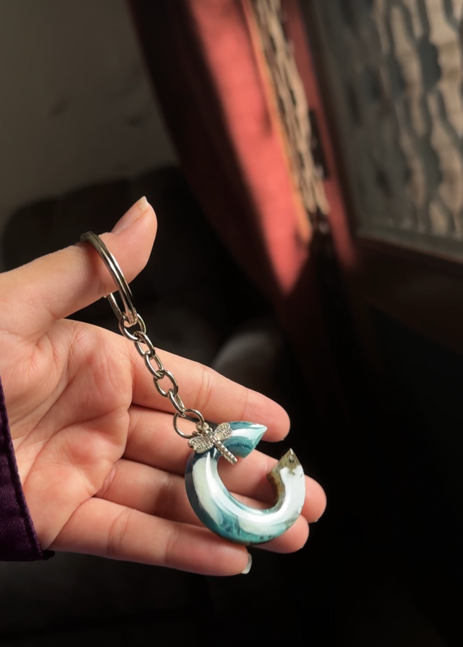 Personalised Resin Initial Keychain