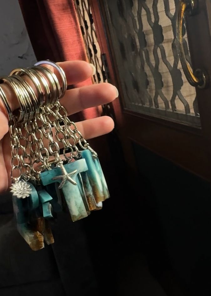Personalised Resin Initial Keychain