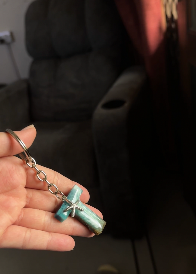Personalised Resin Initial Keychain