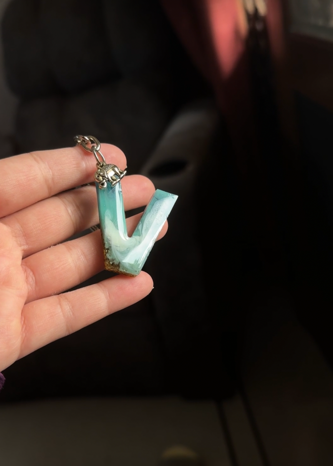 Personalised Resin Initial Keychain