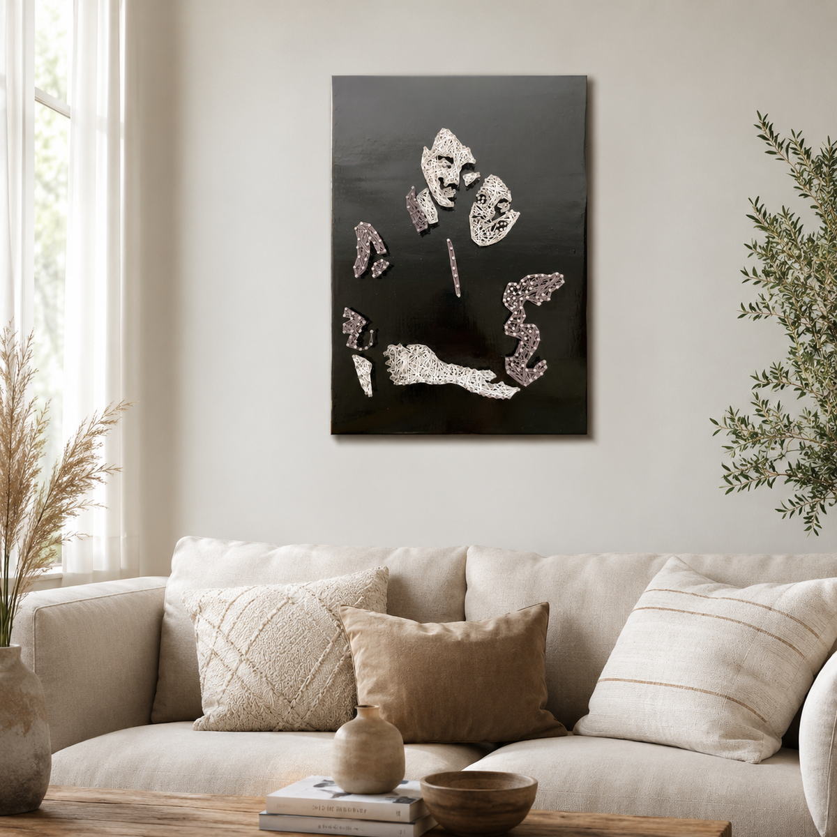 Custom Face Portrait String Art – handmade product view 4