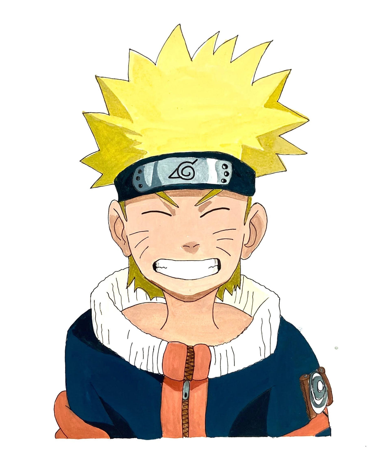 Dattebayo Naruto-Inspired 8x12 Watercolour Painting – handmade product view 1