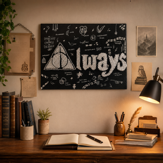 Always Handmade String Art – Wizard-Inspired 12x16" – handmade product view 2