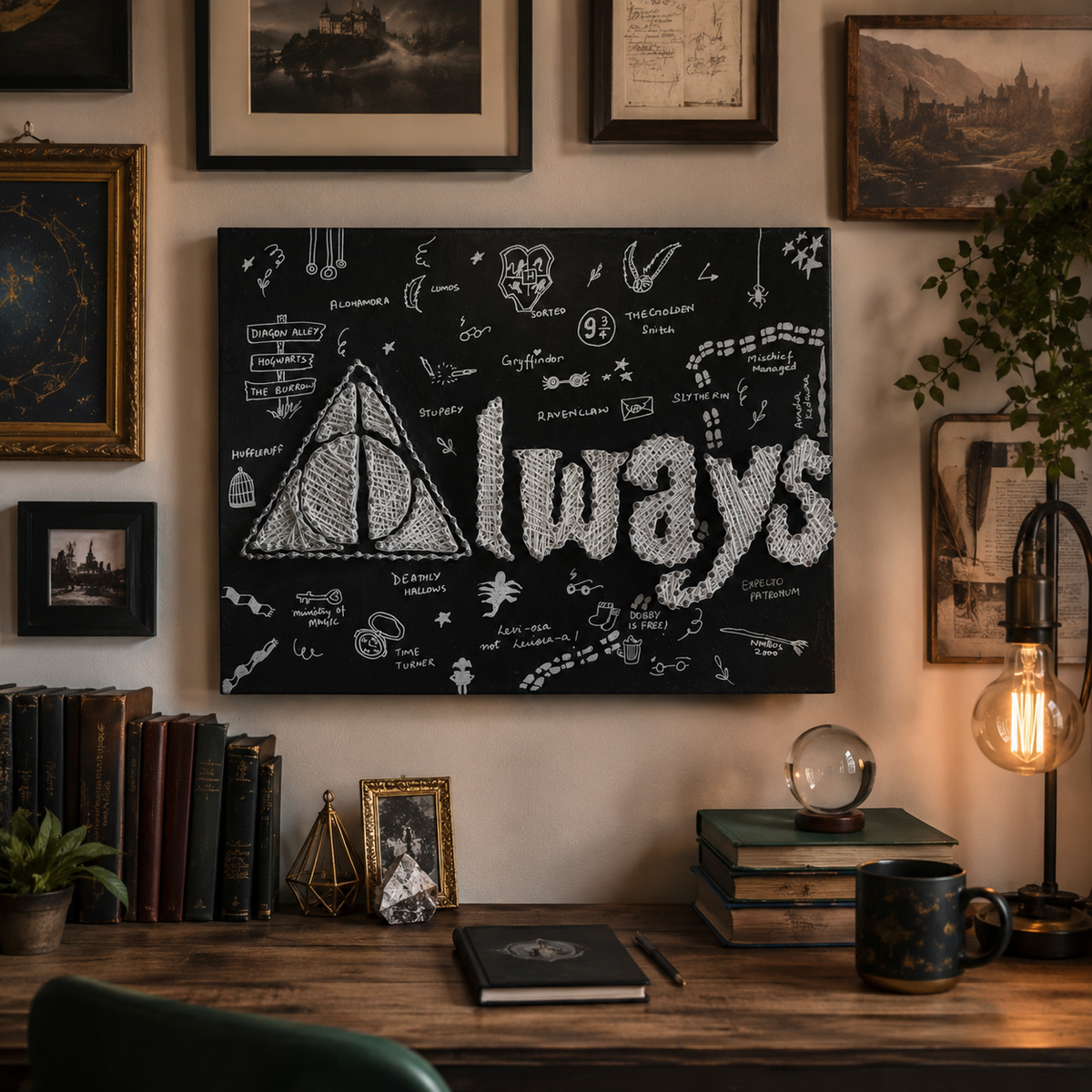 Always Handmade String Art – Wizard-Inspired 12x16" – handmade product view 5