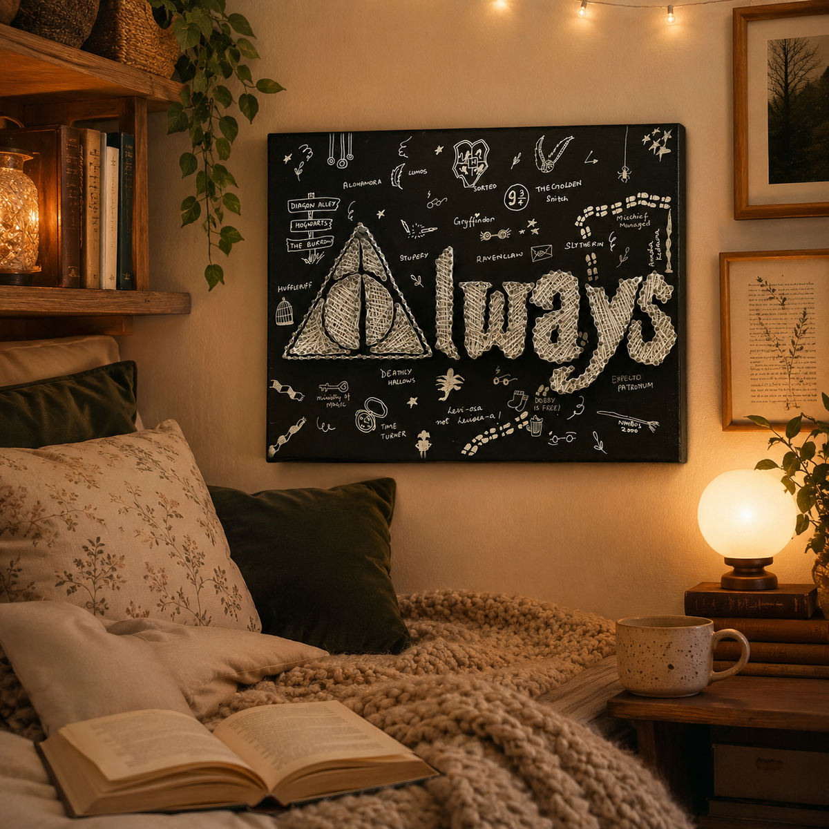 Always Handmade String Art – Wizard-Inspired 12x16" – handmade product view 7