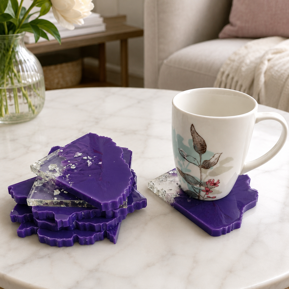 Purple Ombre Coasters - Set of 6 – handmade product view 2