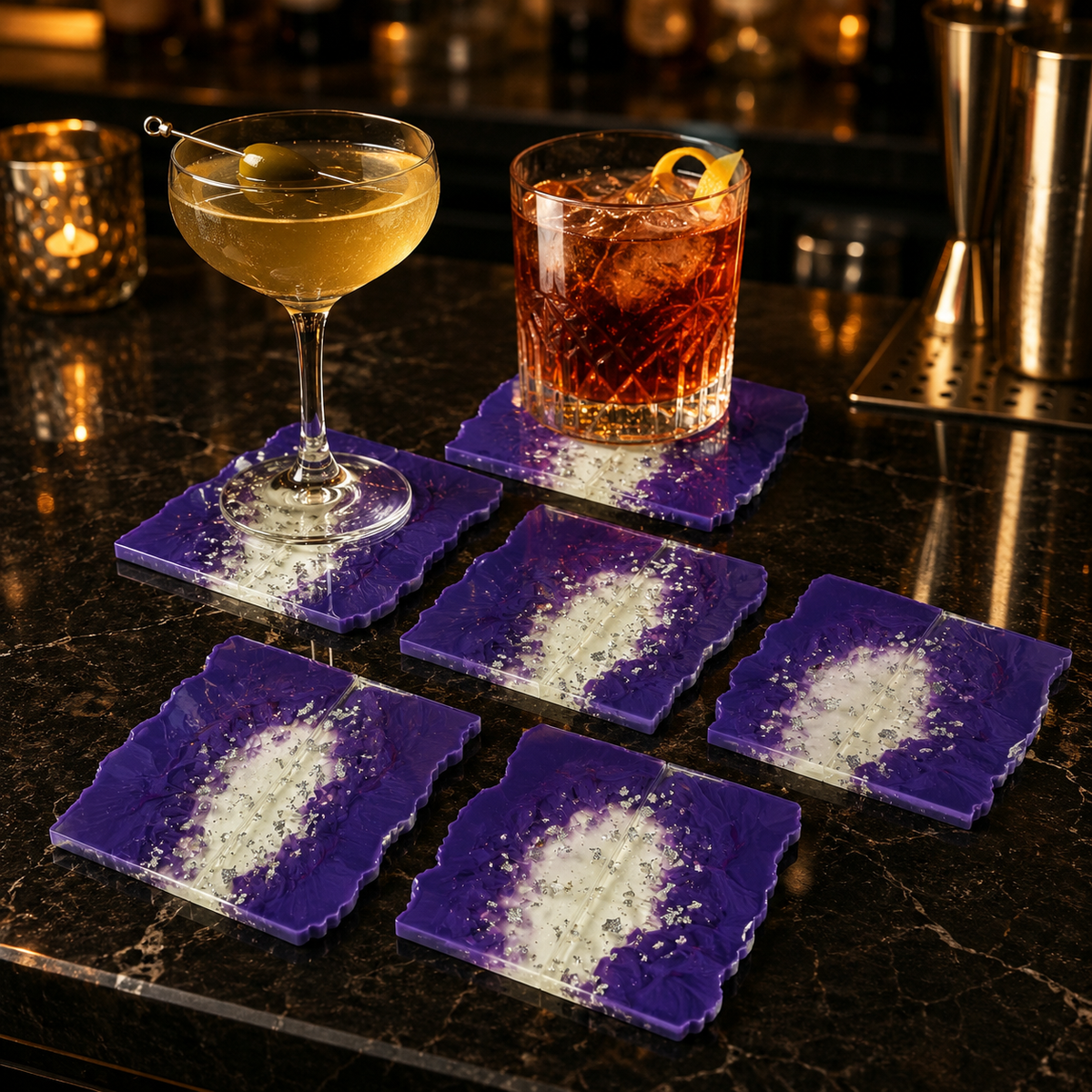 Purple Ombre Coasters - Set of 6 – handmade product view 4