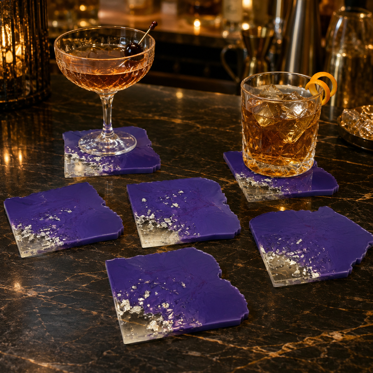 Purple Ombre Coasters - Set of 6 – handmade product view 5