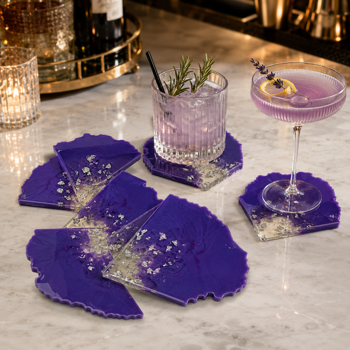 Purple Ombre Coasters - Set of 6 – handmade product view 6