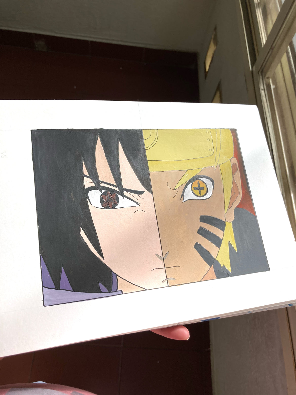 Sharingan Sage Mode-Inspired 8x12 Watercolour Painting – handmade product view 1